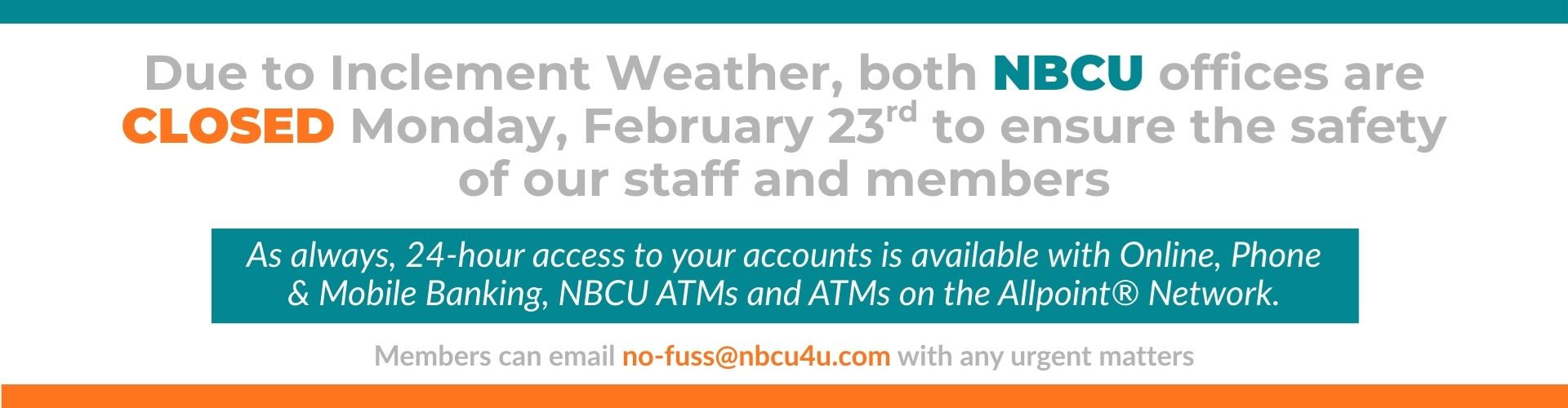 Weather Closure Notice